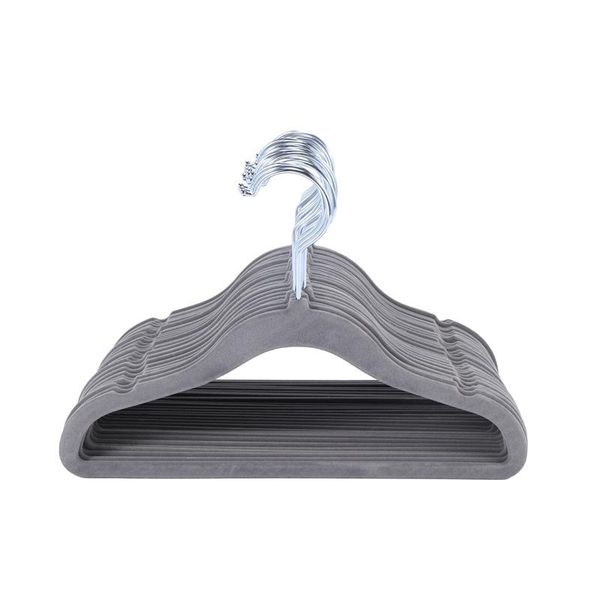 

hangers & racks kids velvet non-slip clothes hangers, 30-pack, grey