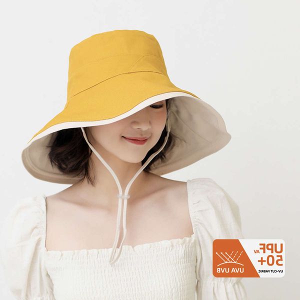 

sun hat korean double sided big eaves fisherman's female summer and uv protection sun hat, Blue;gray