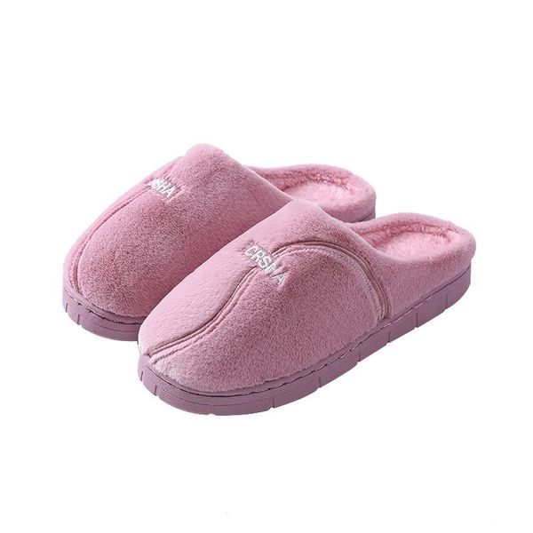 

women winter couple warm indoor home cotton slippers, Black