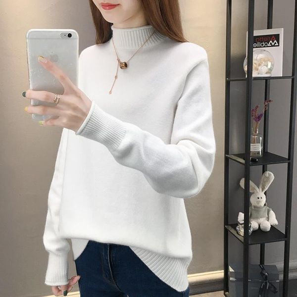 

women's sweaters winter clothes women turtleneck for 2021 knit sweater thick pull outer wear pullover swetry damskie lxr1201, White;black