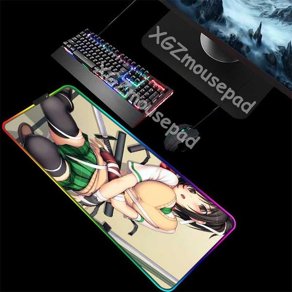 

mouse pads & wrist rests xgz anime bundled skirt temptation custom large rgb pad black lock edge office computer desk mat speed rubber non-s