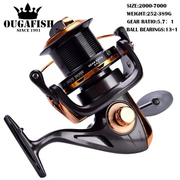 

big fishing reel full metal spinning spool 12+1bb for carp saltwater casting ocean sea boat reels carretes de pesca baitcasting