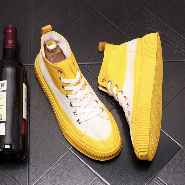 

luxury designer high boots fashion men white shoes cool street young footwear male business party wedding outdoor shoesb27, Black