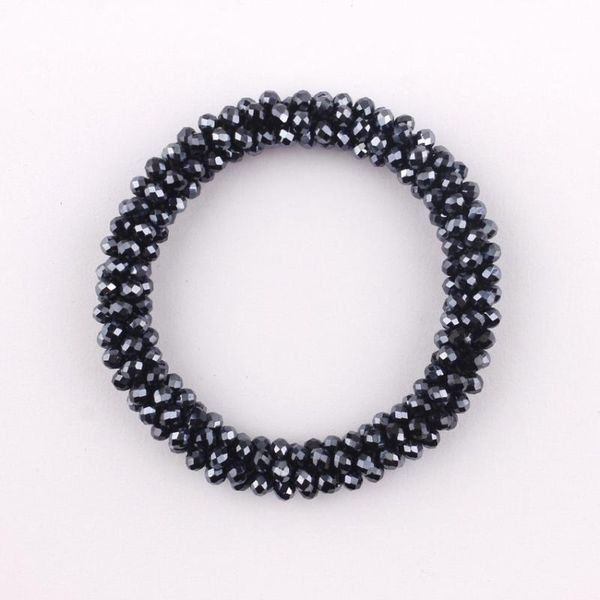 

fashion trendy crystal glass beaded boho elastic bracelets & bangles for women multicolor charm stretch bracelet jewelry bangle, Black