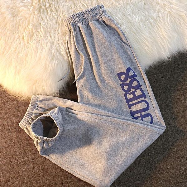 

women's pants & capris sports women sweatpants baggy trousers 2021 autumn casual elastic high waist joggers wide leg streetwear sweat, Black;white