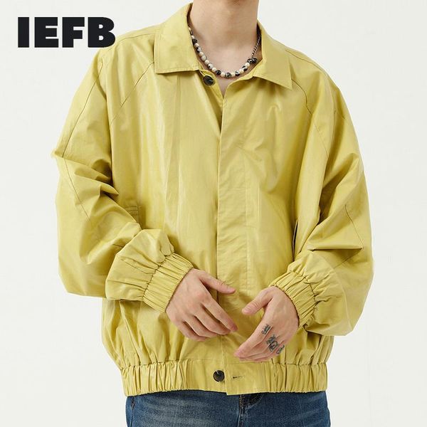 

men's jackets iefb lapel casual autumn korean loose coat black yellow single breasted big size coats 9y8509, Black;brown