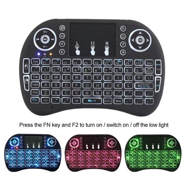 

keyboards backlit i8 mini english wireless keyboard mouse 2.4ghz for laptv with touchpad 3 color battery