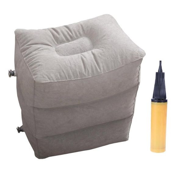 

inflatable airplane leg rest pillow travel ottoman three adjustable height footrest foot stool recliner relax cushion for flight