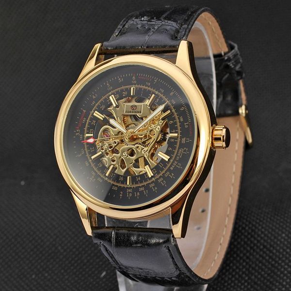 

wristwatches fashion watch for men mechanical luxury classic hand-wind clock men's wristwatch, Slivery;brown