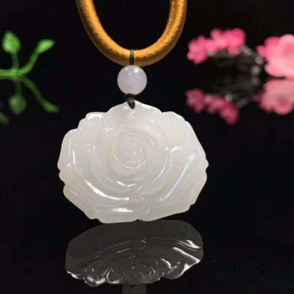 

hetian jade white lotus pendanth1# lockets, Silver