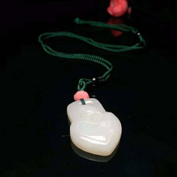 

hetian jade white heart pendanth09# lockets, Silver