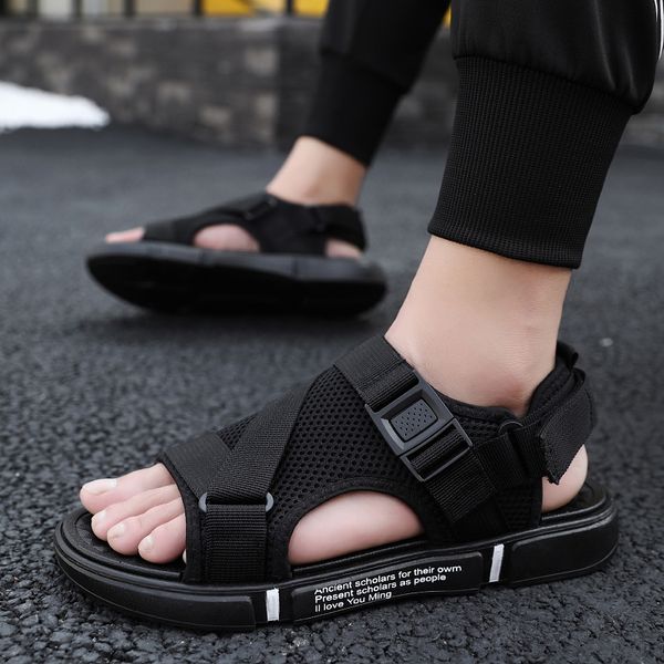 

fashion funny fish slippers men shoes girls boys women summer beach slipper 2021 arrival family children slides 40, Black