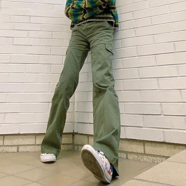 

women's pants & capris women casual straight-leg pants,2021 autumn fashion adults vintage low-waist solid color trousers female clothin, Black;white