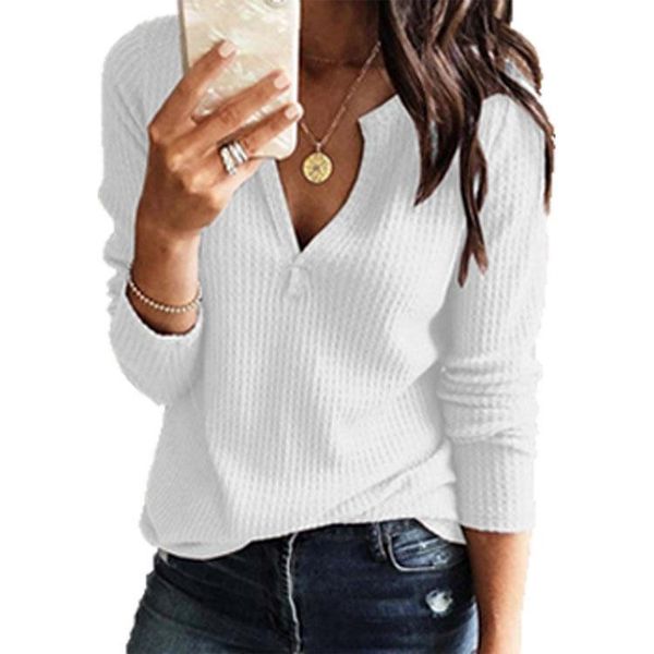 

women's wool & blends autumn winter long sleeve solid color knitted large v-neck t-shirt wear, Black
