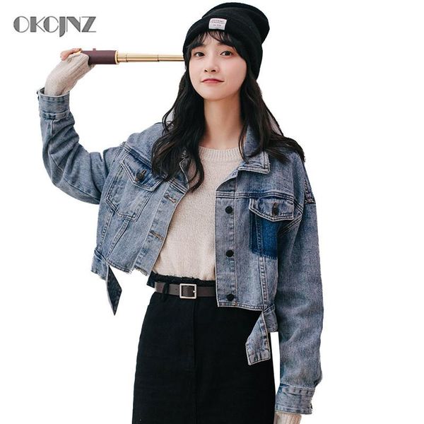 

women's jackets autumn fashion jean jacket women loose denim coat single breasted vintage long sleeve streetwear casual chaqueta mujer, Black;brown