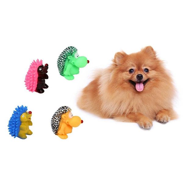

pet dog chew toy tpr hedgehog shape bite cute cartoon animals squeak toys puppy for dogs cat