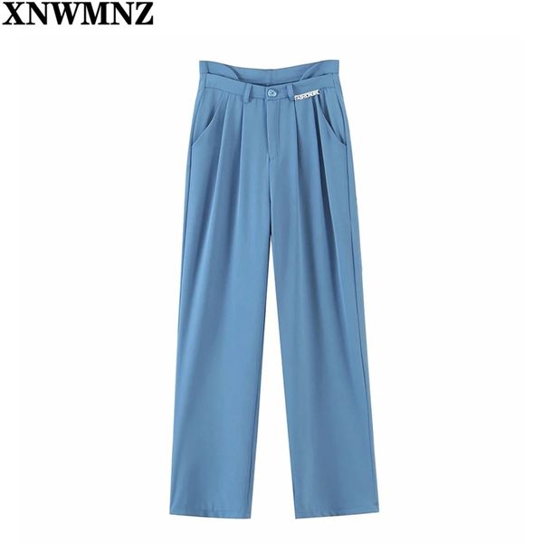 

spring trouser suits high waisted pants women fashion office white chic button zip elegant black casual woman 210520, Black;white