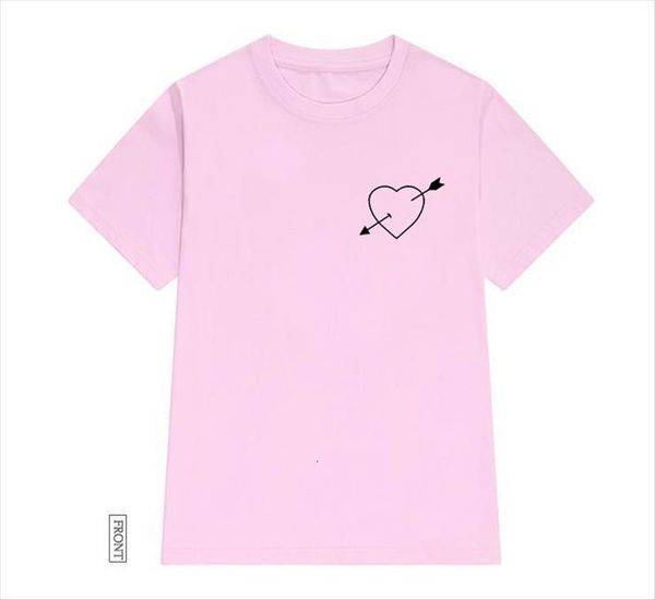 

heart arrow pocket cotton women casual funny yong girl tee 5 colors drop ship s 609, White
