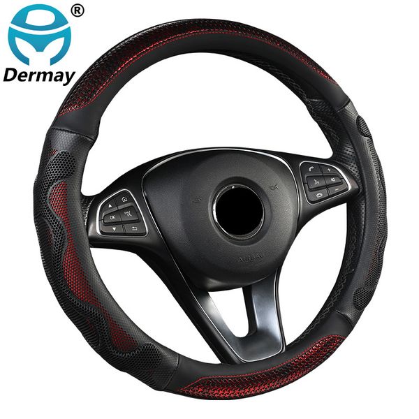 

dermay cover fashion new cool style 38cm 4 colors durable braid on steering wheel non-slip auto car protector
