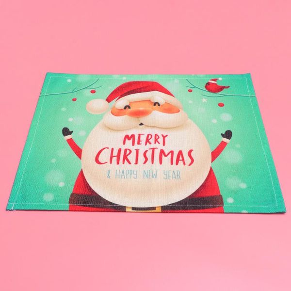 

mats & pads christmas theme placemat cotton linen printing table mat heat insulation western style 1