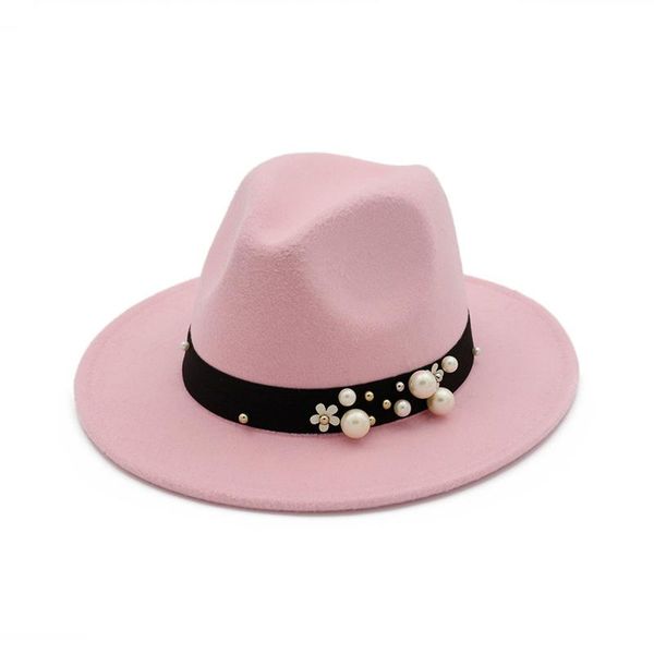 

wide brim hats fashion handmade felt fedora jazz hat cap women jewelry decor ladies trilby formal 60 cm, Blue;gray