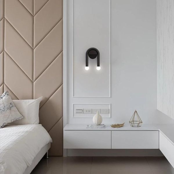 

nordic led lamp indoor sconces light wall for home decor living room lighting fixture ac85-265v black lights lamps
