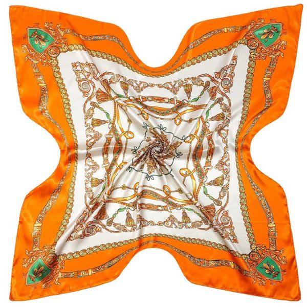 

scarves 90x90cm fashion bandannas spring silk scarf for women summer sun wrap shawls lady hijab hair kerchief square headband, Blue;gray