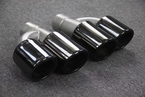 

motorcycle exhaust system one pair h model titanium black tip stainless steel pipe muffler for nozzle tails dual tips