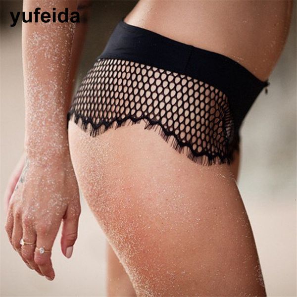 

women's swimwear yufeida arrival women panties withe mesh bikini soft and comfortable underwear for female jpaw, White;black