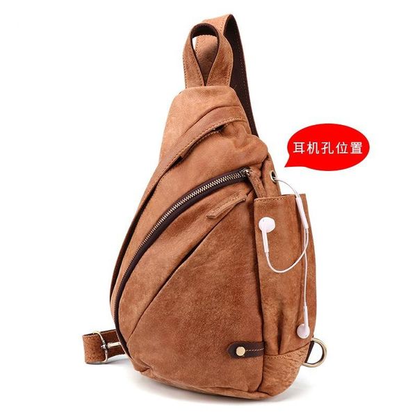 

waist bags men's chest bag casual fashion shoulder riding crossbody large capacity retro leather