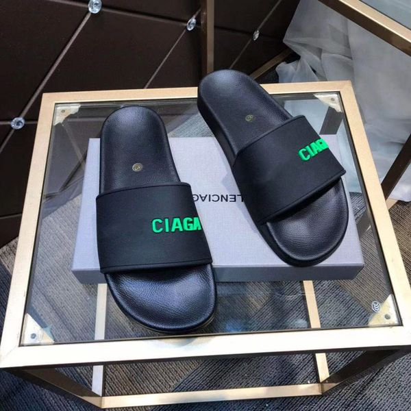 

new summer women's slippers fashion famous design indoor outdoor female thick bottom non-slip slides beach flip flops, Black