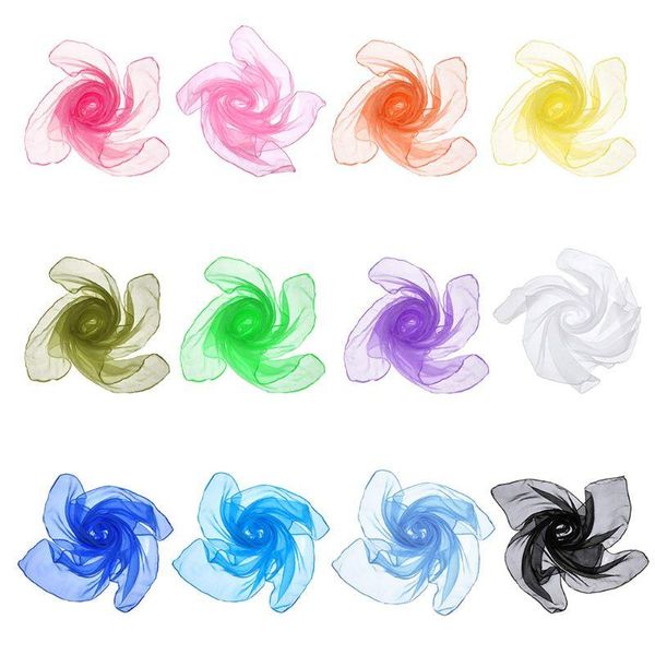 

bibs & burp cloths 60x60cm sailor glitter silky square neck scarf candy color lady ribbon handkerchief dance sheer tulle head wrap 12