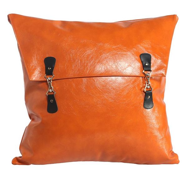 

cushion/decorative pillow northern europe orange leather show room sofa cushion cover villa exhibition hall luxury design pillowcase