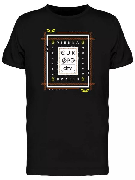

europe typography graphic men's tee -image by shutterstock, White;black