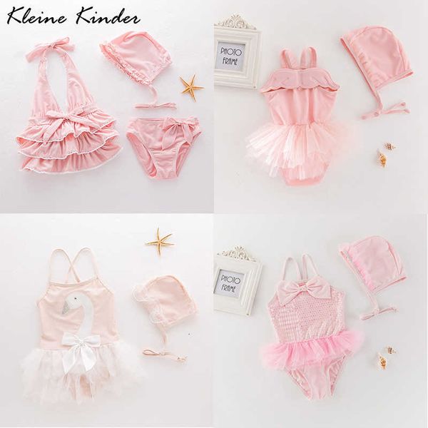 Neugeborenen Badeanzug Baby Mädchen Bademode Umsäumte Rosa Spitze Pailletten Bikini Mädchen Bade Kleidung Kinder Schwimmen Anzug Strand Tragen