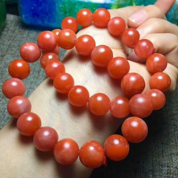 

natural bracelet south red beads 12-11mm beaded, strands, Black