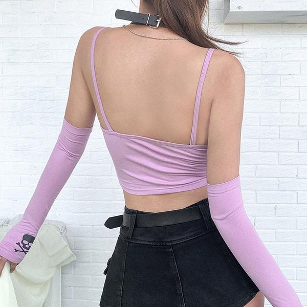 

women's tanks & camis fashion high street cotton crop women camisole summer streetwear basic sweet cute graphic tees femme vest tank, White