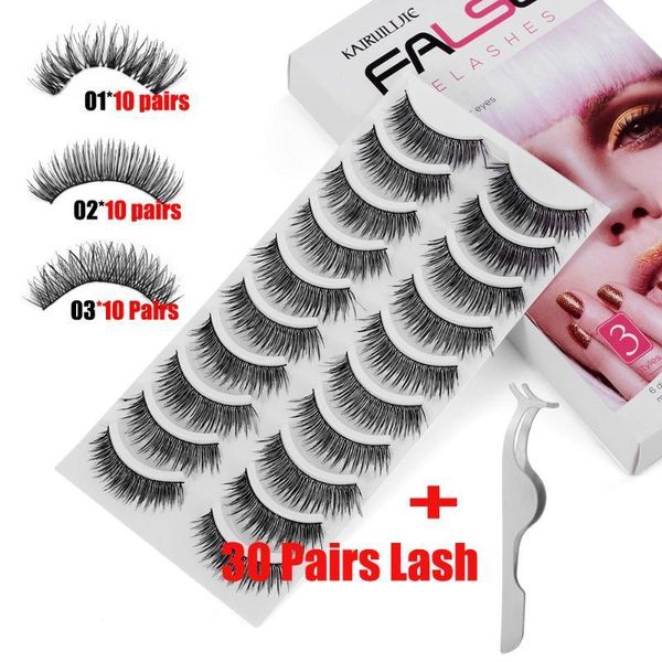 

pairs/set 3 styles full volume eyelashes mixed natrual long wispies false makeup tools handamde soft lashes1