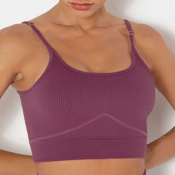 

seamls knitting back gathering yoga bra running sports fitns yoga cloth, Gray
