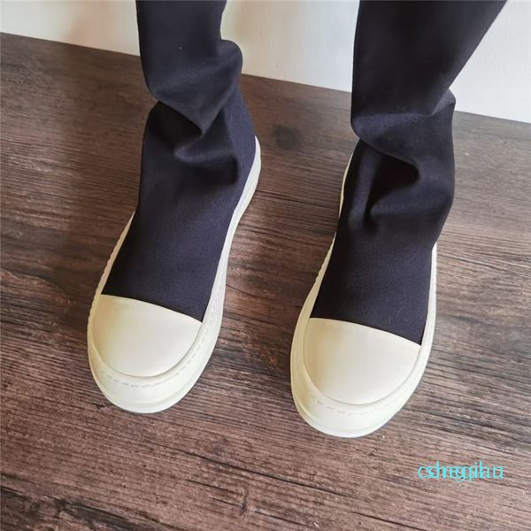 

designer 2021 autumn and winter boots elasticity canvas sock goddess high shoes 22, Black