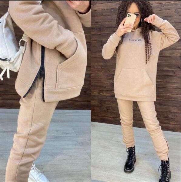 

women's two piece pants winter pieces tracksuit warm oversized sweatshirt hoodies chandal ropa de mujer sports jogging suits female set, White