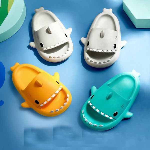 

eva shark sandals children slippers summer home furnishing parent-child non-slip soft bottom baby beach slipper 15cm-22cm, Black