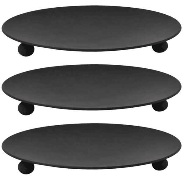 

candle holders 3pcs iron plate centerpiece display tray creative wedding candlestick