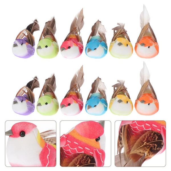 

decorative objects & figurines 12pcs simulation bird artificial model adornment garden scene adorn