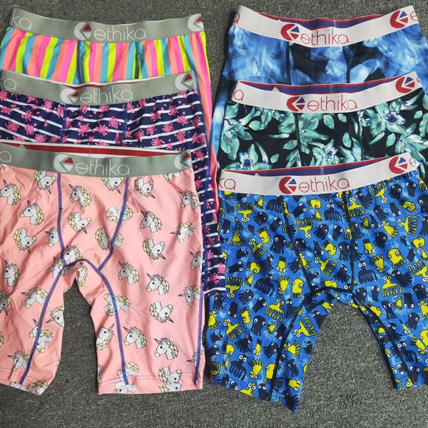 

mens underpants ethika random styles summer swimming trunks men elasticity boxers sports hip hop rock underwear quick dry panties wholesale, Black;white