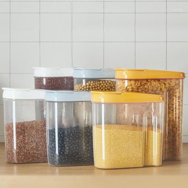 

storage bottles & jars 1.8/ 2.5l plastic cereal dispenser box kitchen food grain rice container 19.5*8*25cm portable