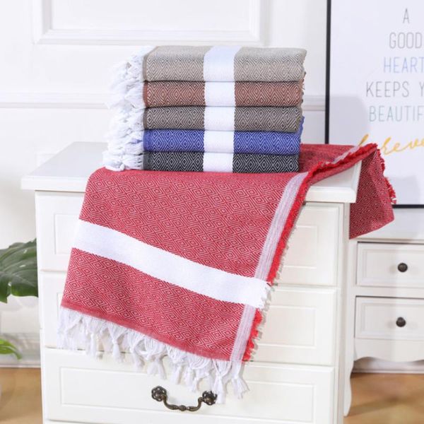 

towel multi-purpose household striped turkish tassel sports bath cover beach swimming blanket absorbent