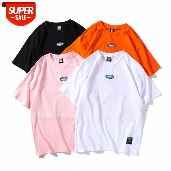 

spring and summer pure leisure all-match couple shirt short-sleeved original liu zimu printed t-shirt #kj0z, White;black