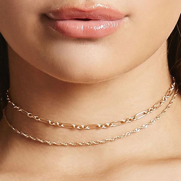 

chains jewelry necklace sautoir contracted xl150 collar two groups, Silver