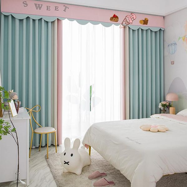 

curtain & drapes curtains for living room breathable baby cotton children's cartoon lace full blackout bay window study dining bedroom